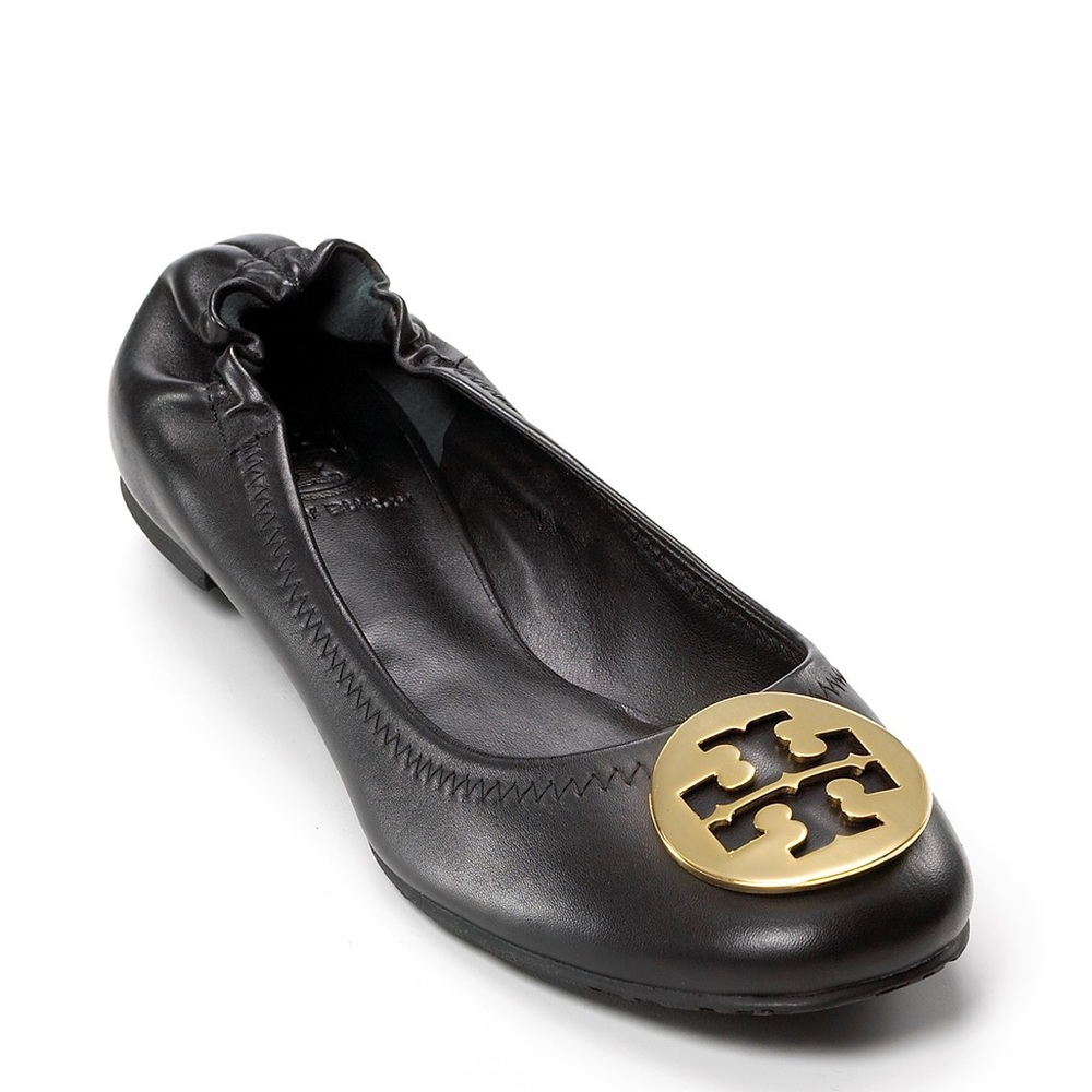Used Tory Burch Minnie Travel Leather Ballet Flat